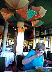 Mary at breakfast - Yeha Hotel - Axum