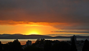 Sunrise-Hobart - from our hotel window