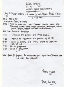 Mrs. Evy's Daily Itinerary - March 30, 2013