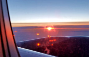 Sunrise - Flight from JFK to Moscow