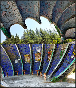 Mosaic Bus Stop by artist Suhabateli - Gagra