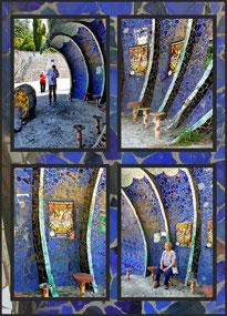 Mosaic Bus Stop by artist Suhabateli - Gagra