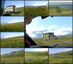 Beehives -Drive from Lake Kezenoy to Dagestan bord