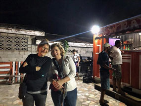 Grace and I - waiting by the food trucks