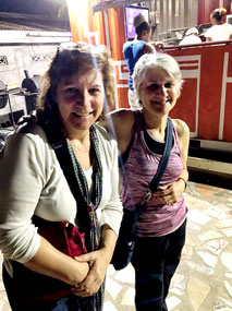 Grace and Marleen - waiting by the food trucks