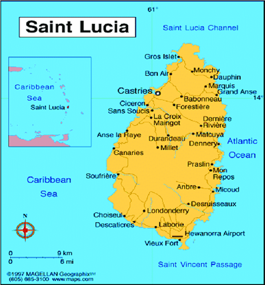 Map of St. Lucia