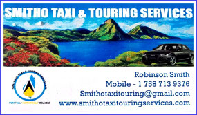 Taxi Driver Robinson's card - St Lucia