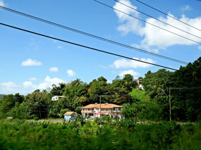 On the road in St Lucia with taxi driver Kirtland