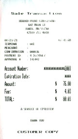 Hoodoo Point campground -  Tower MN - receipt