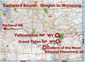 Eastward - Cross-Country Road  - Oregon to Wyoming