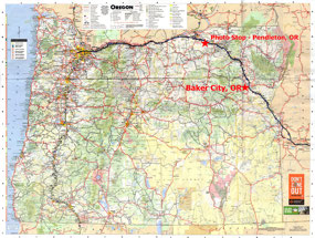 Map - Oregon - Leg 1 Eastward bound