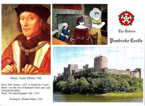 Pembrooke Castle Tudor - Wales - postcard