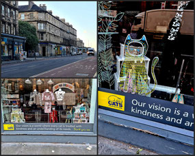 Walking down Street to catch bus - Edinburgh