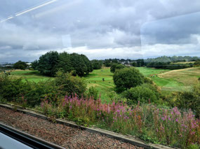 View from train to Stirling from Edinburgh