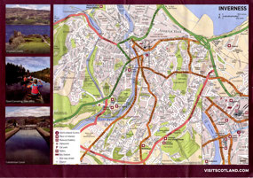 Map of Inverness - withs areas where I walked