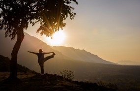 Yoga by sunset