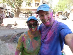 Donna & Jim covered in colour powder