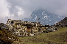 Home perched on the mountain side