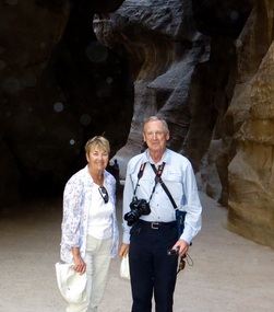 Still smiling...at the entrance to the Siq