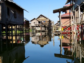 A village of stilt homes