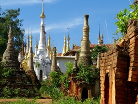 Up the hill of stupas