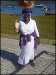This lady earning money by having her photo taken