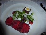 Entree of Ostrich Carpaccio