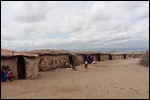 Maasai huts at the village