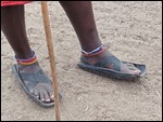 Sandals made from old tyres