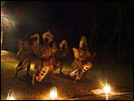 The Kikuyu Tribe do their ceremonial dance