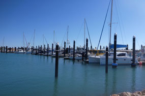Boats tied up at Exmouth canals