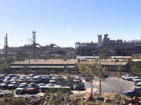 Looking over the Gas project & workers cars