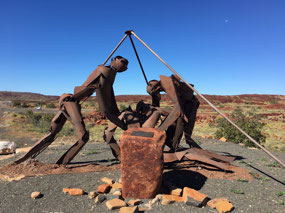 Metal artwork at the Gas Project
