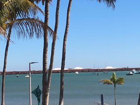 View of the salt heaps in the distance