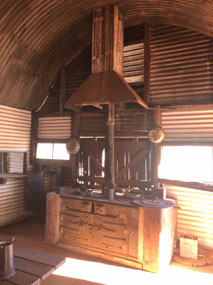 Big old stove in the outside kitchen