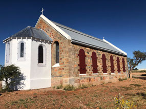 Anglican Church with locked shutters