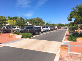 Big wide street with centre parking
