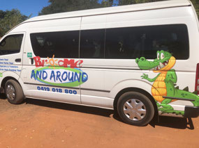 Our tour bus picked up and dropped off