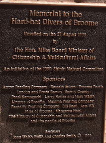 Plaque on statue