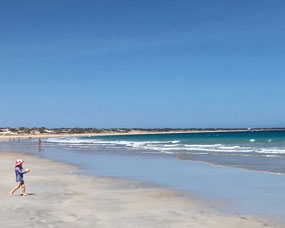 Tide out as we walk towards Gantheaume
