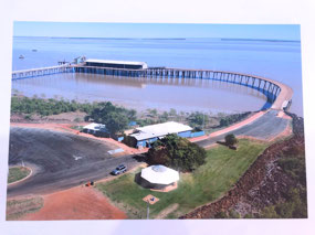 Aerial photo of the jetty and fish&chip shop