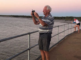 Getting a shot of the sunset