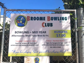 Broome Bowling Club-didn't get the bowls out