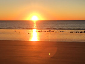 Sunset over the water