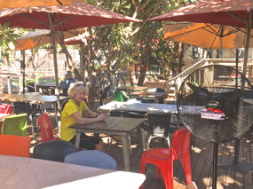 Out side Silver Star Train carriage cafe