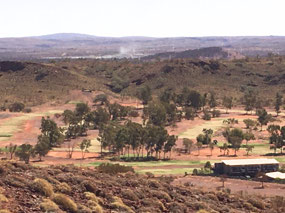 Golf course with grassed fairways