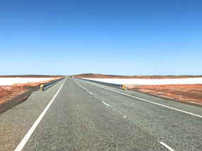 Causeway across salt pans