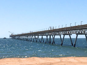 Salt Jetty with conveyor belt on top