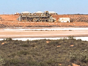 Salt semi at the drop off pit