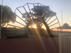 Sunset through the memorial
